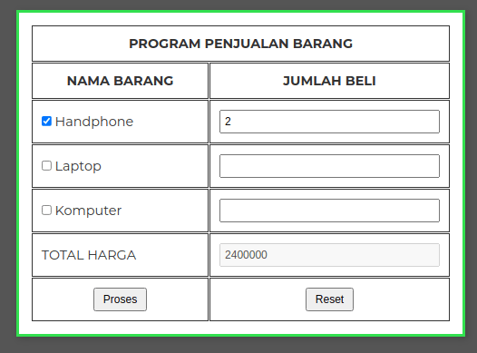 Membuat Program Penjualan Barang dengan Javascript